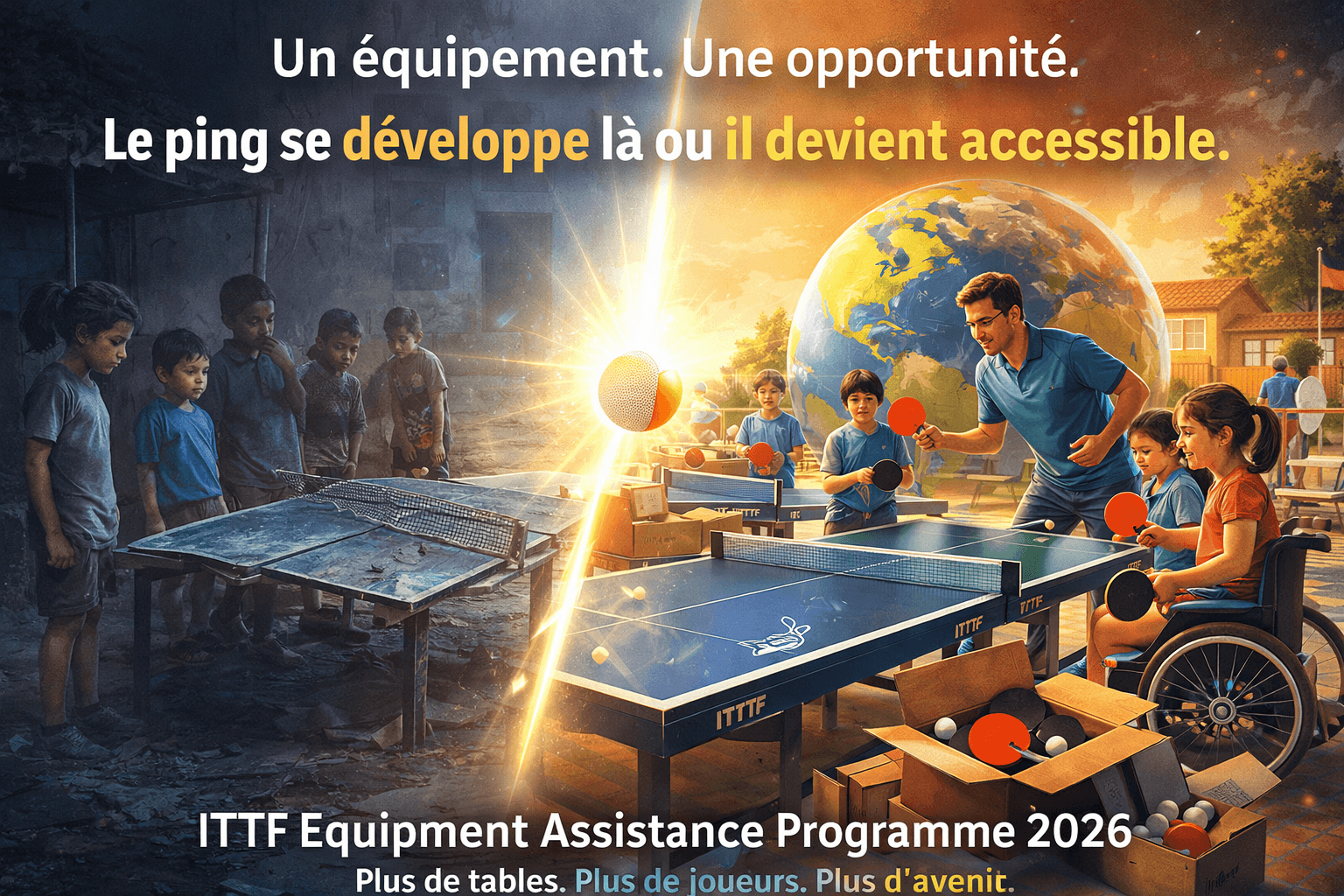 L'ITTF renouvelle son programme d'aide en équipements pour 2026