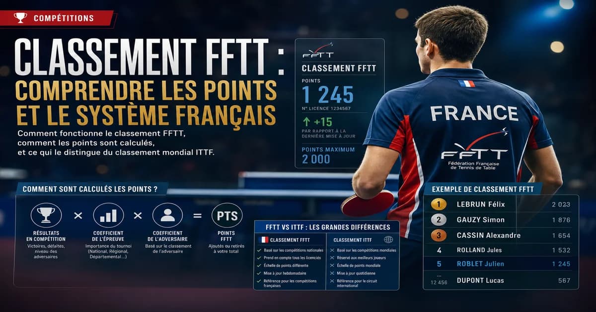 Classement FFTT : comprendre les points et le système français
