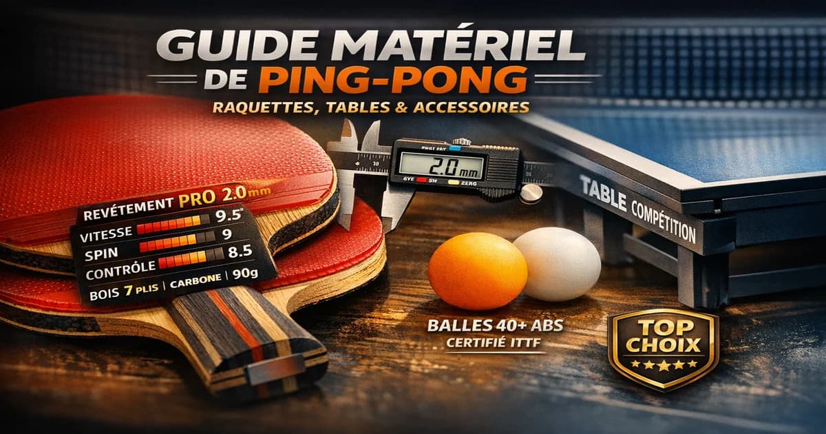 Guide matériel de ping-pong : raquettes, tables et accessoires