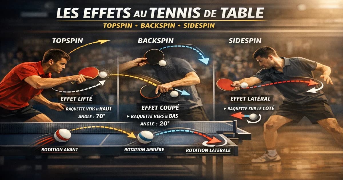 Les effets au tennis de table : topspin, backspin et sidespin