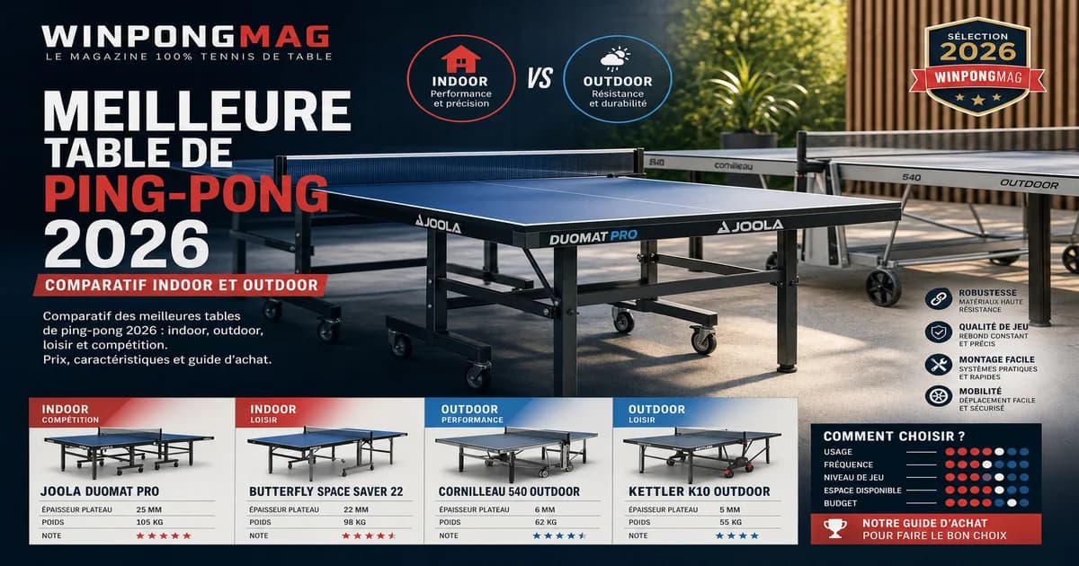 Meilleure table de ping-pong 2026 : comparatif indoor et outdoor