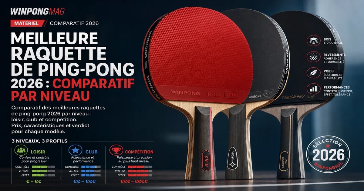 Meilleure raquette de ping-pong 2026 : comparatif par niveau