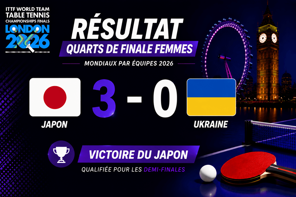 Mondiaux 2026 : le Japon broie l'Ukraine en quart de finale